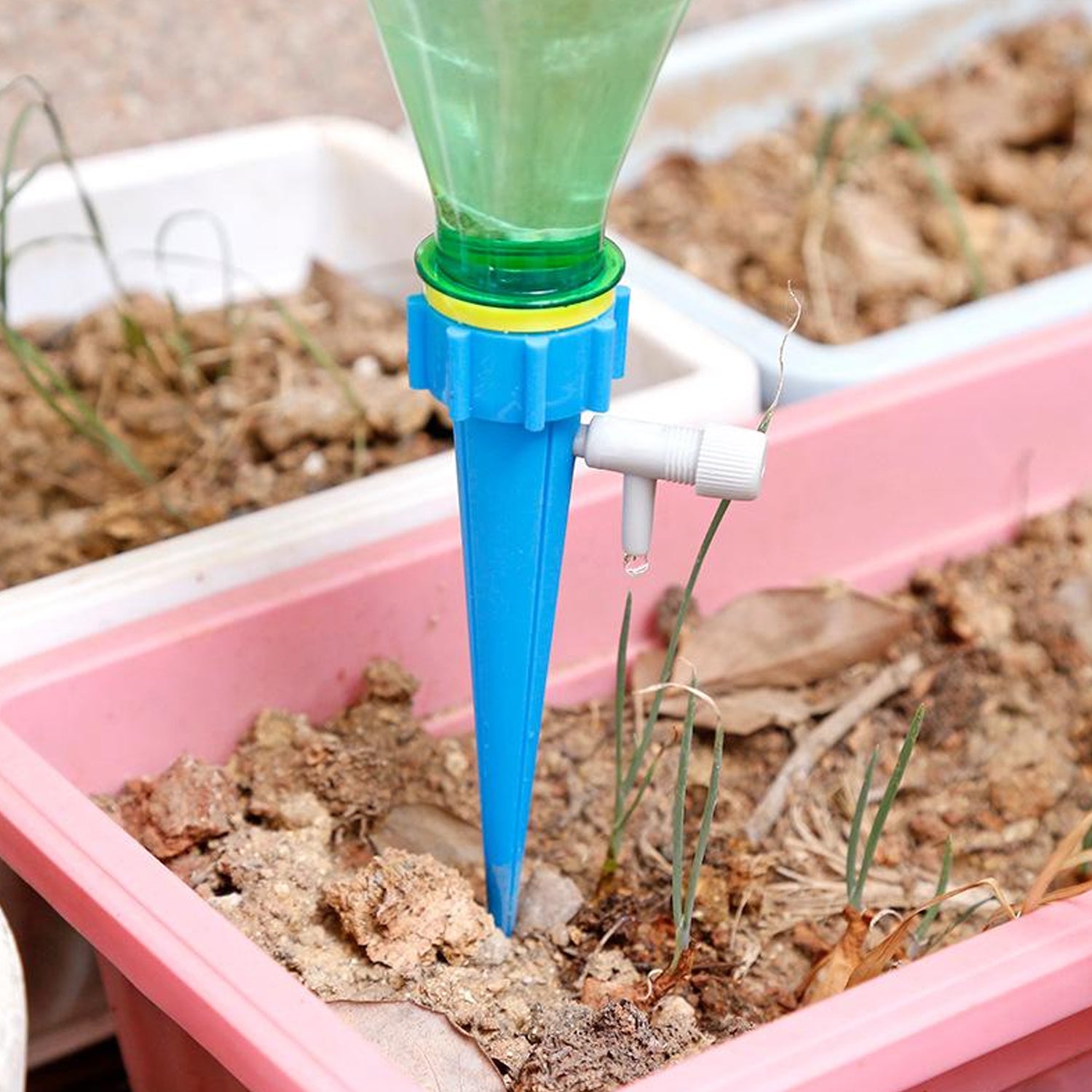 7412 Plant Watering Spikes self Watering Spikes Water dripper for Plants, Adjustable Plant Watering Devices with Slow Release Control Valve Switch (1Pc) 7412 Plant Watering Spikes self Watering Spikes Water dripper for Plants, Adjustable Plant Watering Devices with Slow Release Control Valve Switch (1Pc)